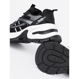 Shelvt Tênis negros com uma parte superior respirável e uma sola branca enorme preto 1