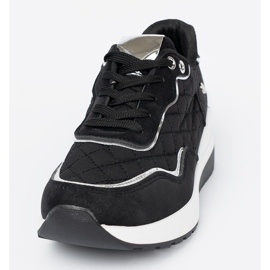 Shelvt Tênis de cunha femininos negros preto 1