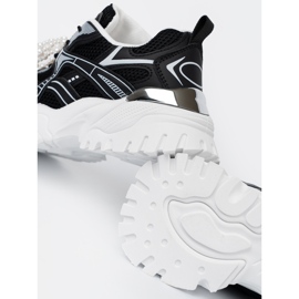 Shelvt Tênis negros com um laço branco e contas preto 1