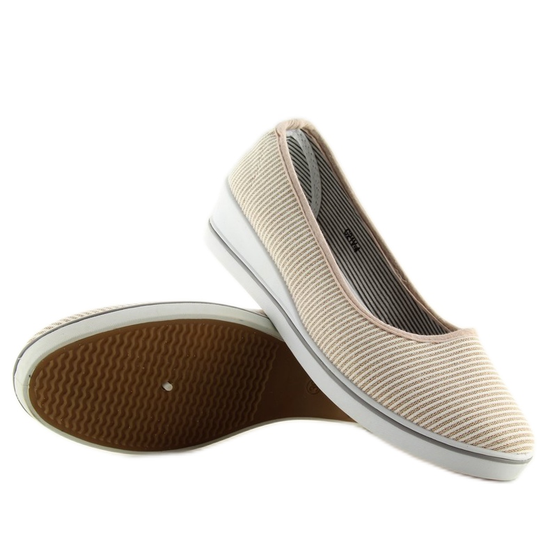 Gold c21v bailarinas de cunha de ouro marrom amarelo 2