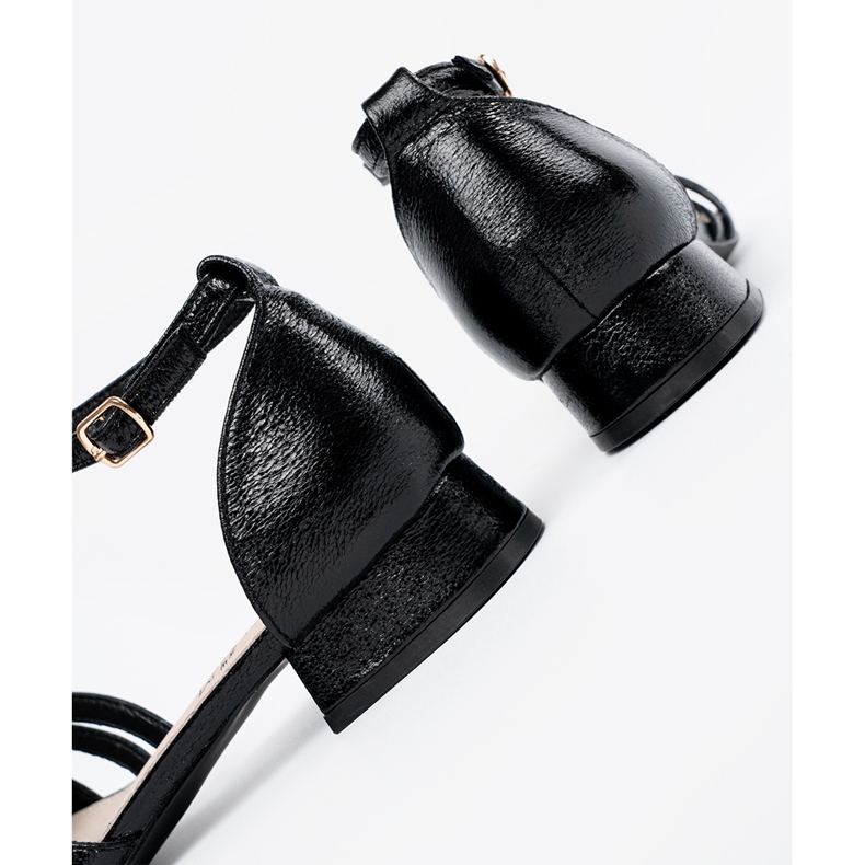 Goodin Sandálias elegantes de bilhete preto baixo 1