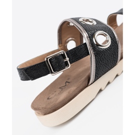 Shelvt Sandálias pretas com rodas de metal decorativas preto 2