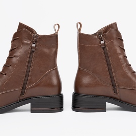 Botas de renda marrom com um salto baixo Sergio Leone 1