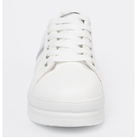 Shelvt Tênis brancos com sotaque prateado metálico 1