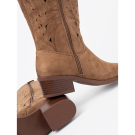 Seastar Botas abertas em frente ao joelho marrom 1