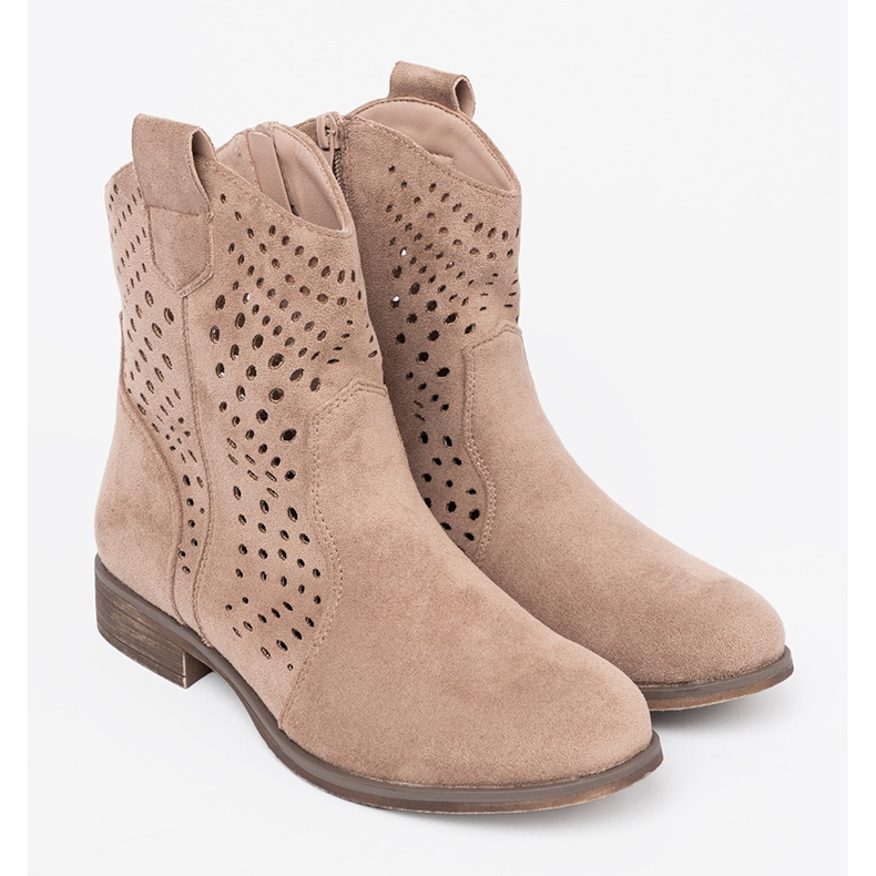 Seastar Botas bege -work em estilo cowboy 1