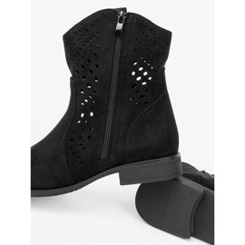 Seastar Botas Black Openwork no estilo de cowboy preto 1