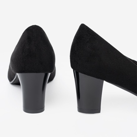 Goodin Bombas das mulheres negras com uma flor decorativa preto 1