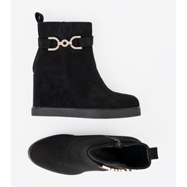 Shelvt Botas de camurça preta com um grampo elegante preto 1