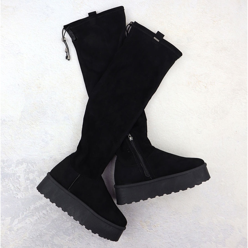 Botas femininas na plataforma Black Big Star SS274264 1