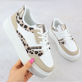 Sapatos esportivos na plataforma ZZ com impressão de leopardo Big Star SS274357 branco 1