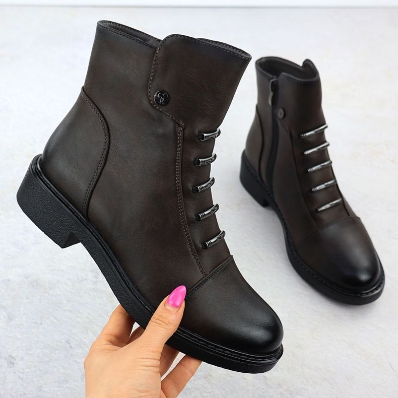 Botas femininas Brown Jezzi ASA252-5 marrom 1