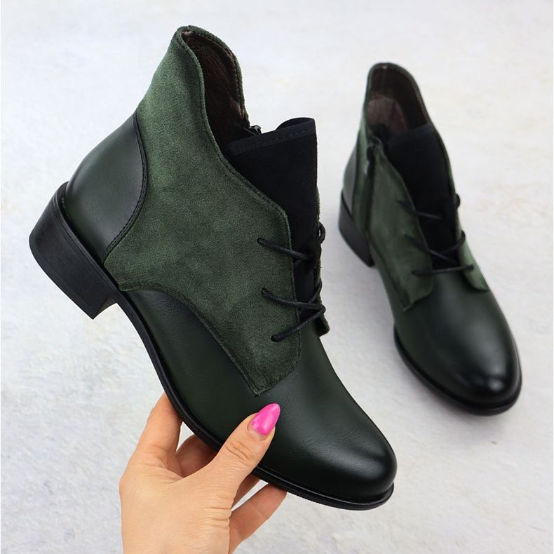 Jezzi Botas verdes isoladas femininas ASA198-15 1