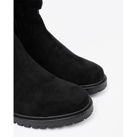 Shelvt Botas pretas com uma parte superior em ruínas e um zíper preto 1 Shelvt Botas pretas com uma parte superior em ruínas e um zíper preto 1