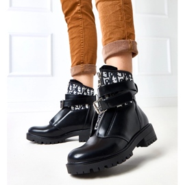 Botas pretas com bordado decorativo de valditacca preto 2