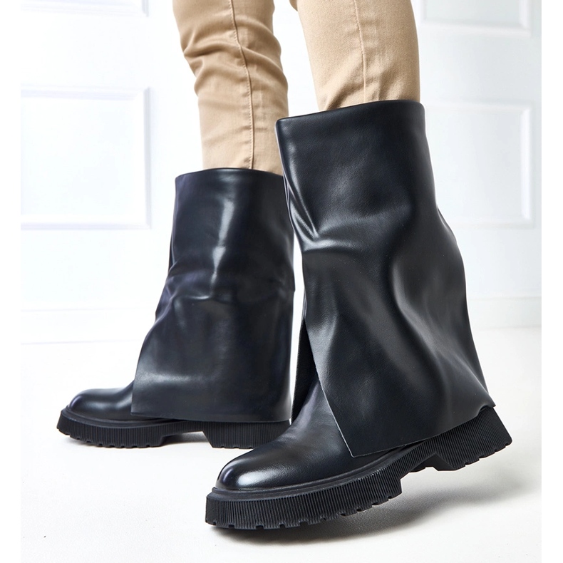 Botas pretas com um Rozalia superior elevado preto 1