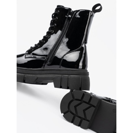 Shelvt Trabalhadores envernizados negros em uma sola enorme preto 2