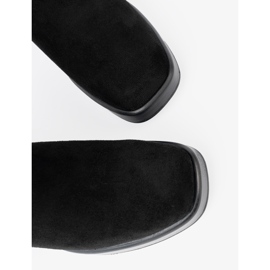 Shelvt Botas elegantes no poste com inserções flexíveis preto 1 Shelvt Botas elegantes no poste com inserções flexíveis preto 1