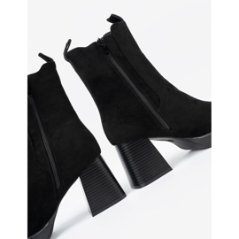 Shelvt Botas elegantes no poste com inserções flexíveis preto 2