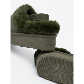 Shelvt Sapatos verdes escuros e botas de neve com pele 1
