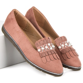 Mocassins com enfeite rosa 2