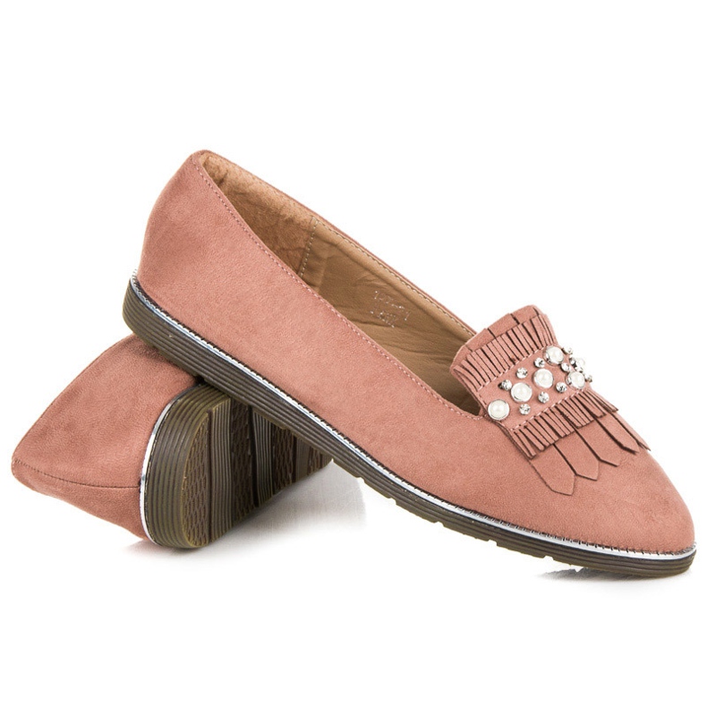 Mocassins com enfeite rosa 1