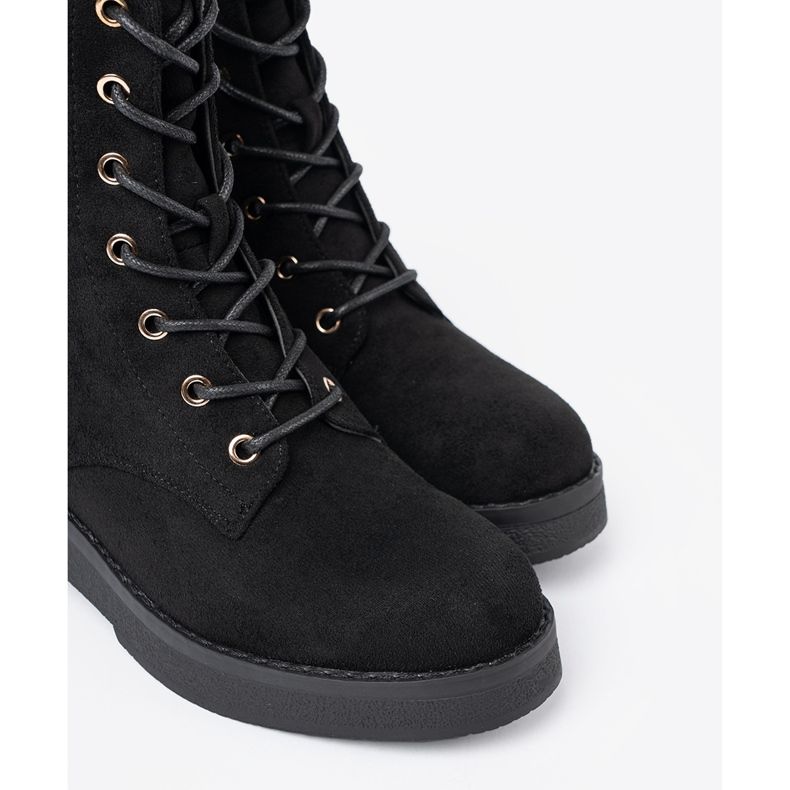 Shelvt Trabalhadores negros confortáveis em sola plana preto 1