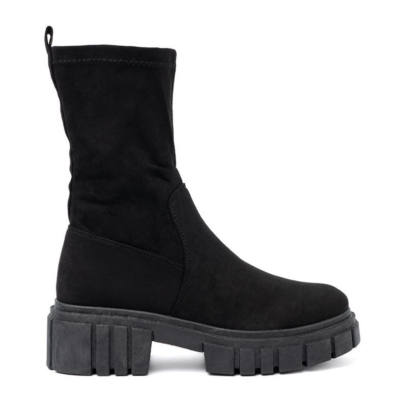 Botins femininos de camurça preta Shelovet preto 2