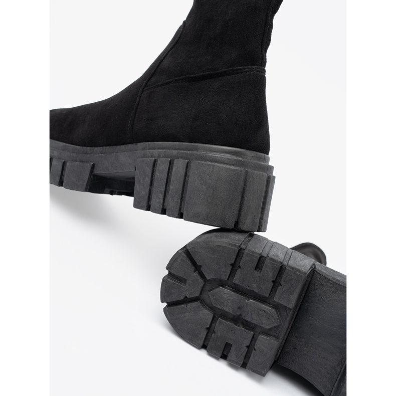 Botins femininos de camurça preta Shelovet preto 1