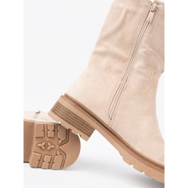 Shelvt Botas bege modernas com um corte simples 2