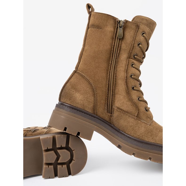 Shelvt Trabalhadores clássicos de camurça em um tom de marrom 1