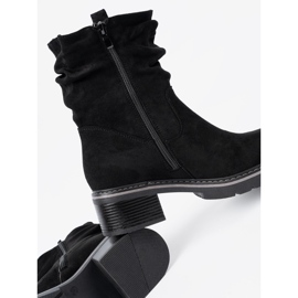Shelvt Botas pretas femininas com carranca decorativa preto 1
