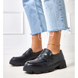 Sapatos de couro ecológico Kirna pretos 1