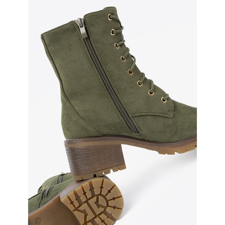 Botas femininas de renda verde -up 1