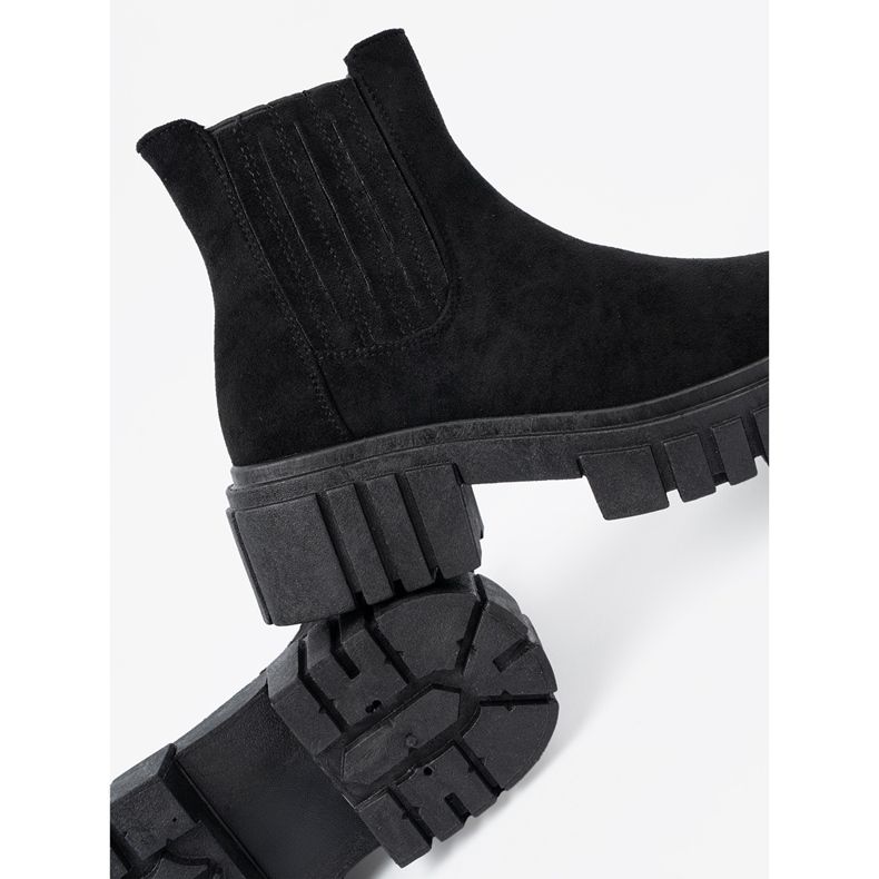 Shelvt Botas pretas elegantes na plataforma preto 1