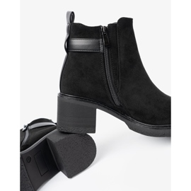 Shelvt Botas pretas com fivela de salto estável preto 1