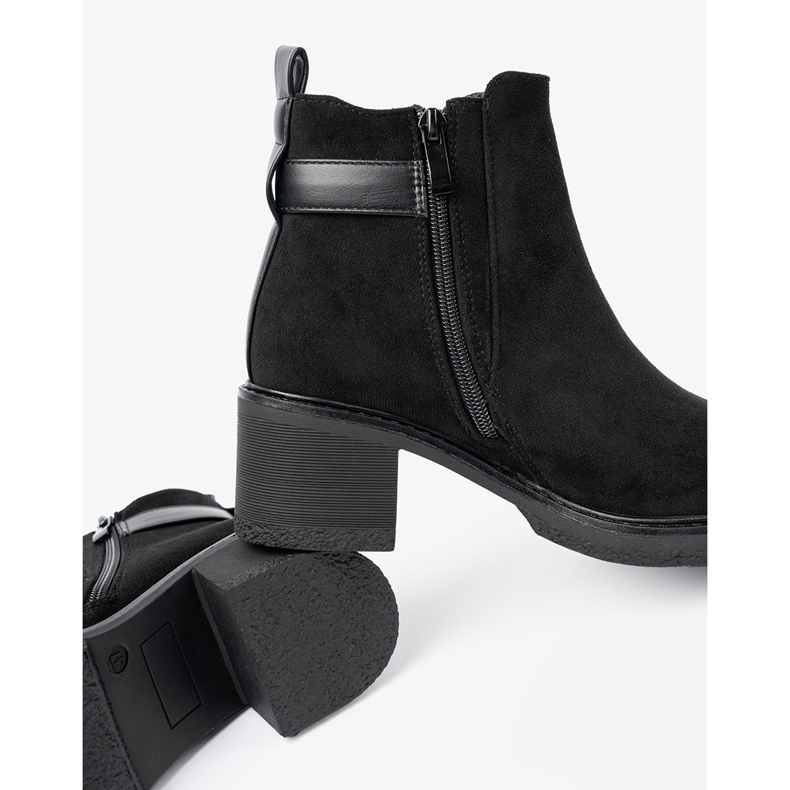 Shelvt Botas pretas com fivela de salto estável preto 1