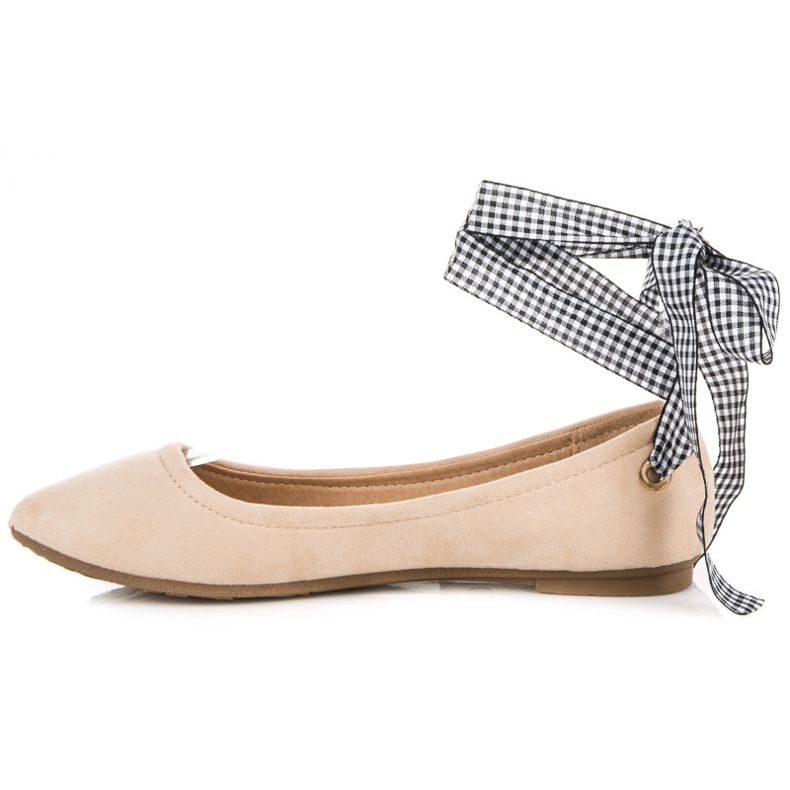 Ch. Creation Bailarinas de camurça com fita marrom 1