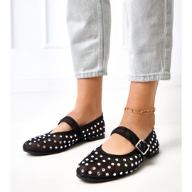 Bailarinas de malha preta com cristais Malmo preto 1