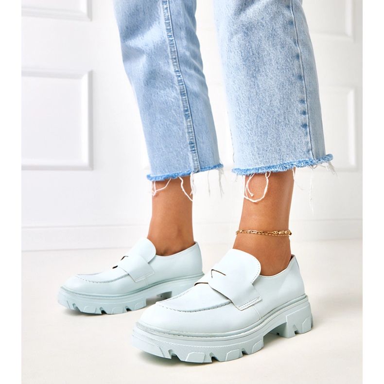 Mocas de mulheres azuis da Eco -Leather Kirna azul 1