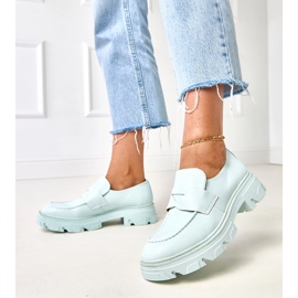 Mocas de mulheres azuis da Eco -Leather Kirna azul 2