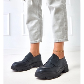 Mocassins Matathed Mathered das mulheres negras Kirna preto 1