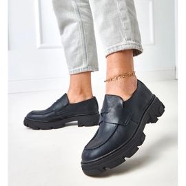 Mocassins Matathed Mathered das mulheres negras Kirna preto 2