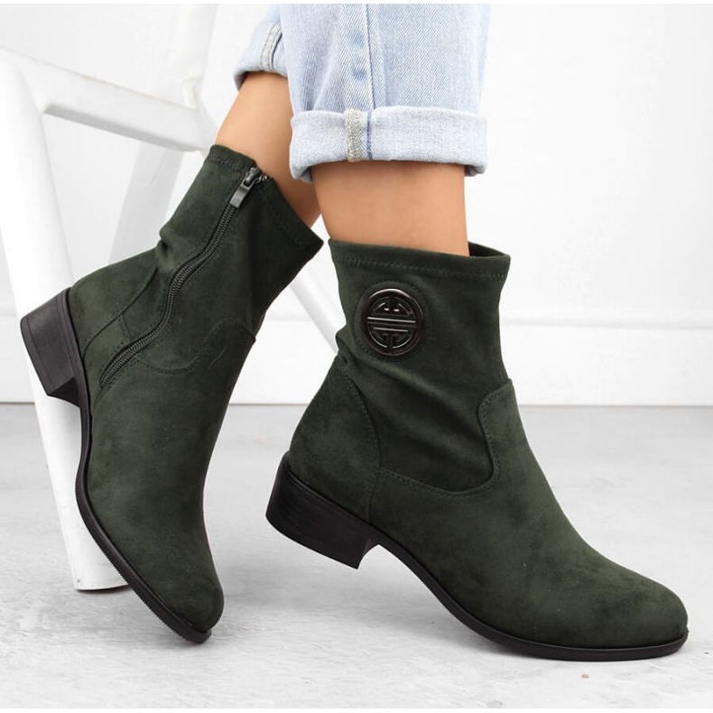 Botas de camurça jezzi em ASA198-28 Jez432b verde 1
