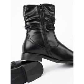 Shelvt Botas pretas confortáveis ​​com babados preto 1