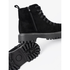 Shelvt Botas de renda preta com um coração brilhante preto 1
