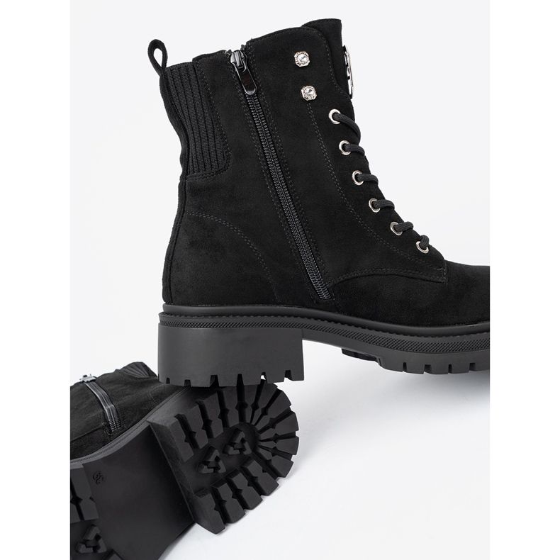 Shelvt Trabalhadores negros elegantes com cristais brilhantes preto 2