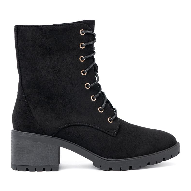 Shelvt Botas pretas confortáveis ​​com um dedo redondo preto 2