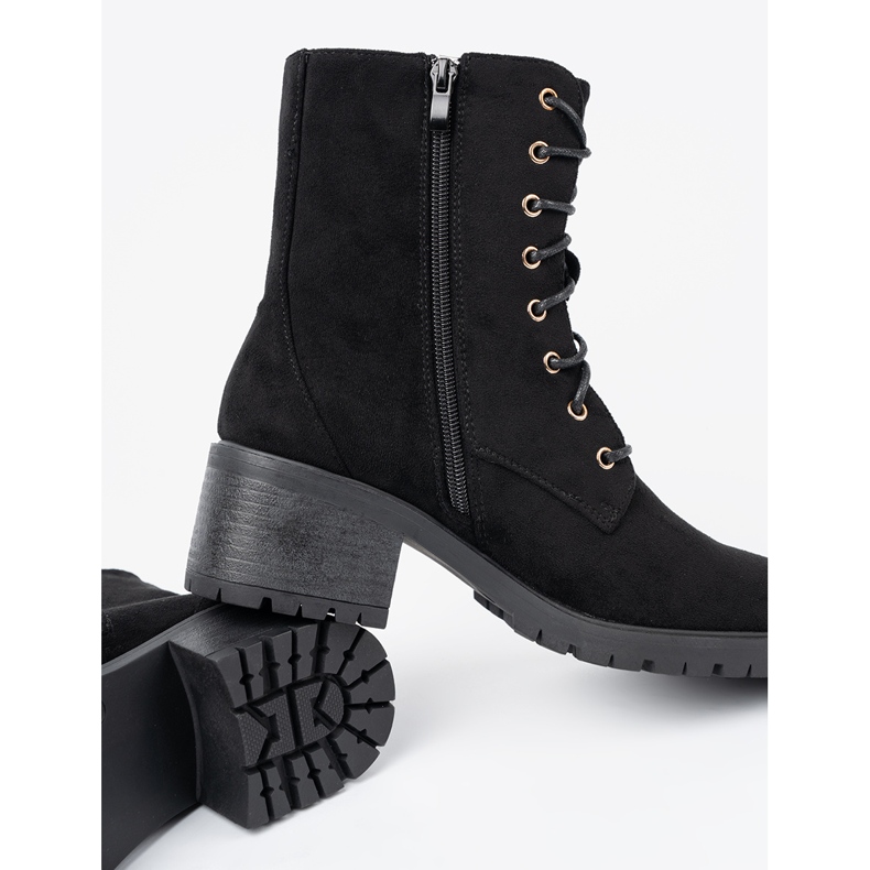 Shelvt Botas pretas confortáveis com um dedo redondo preto 1 Shelvt Botas pretas confortáveis com um dedo redondo preto 1