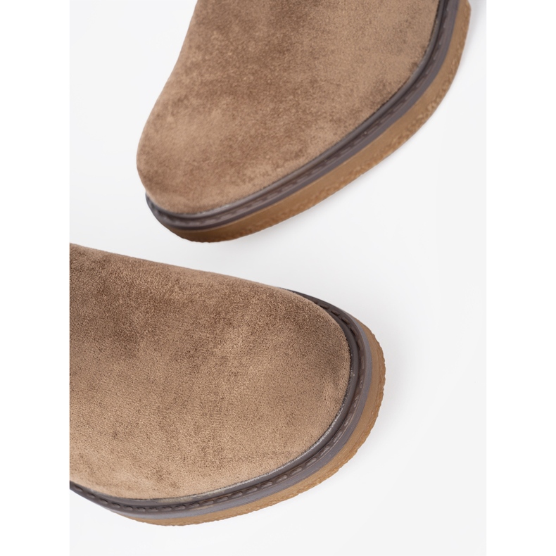 Shelvt Botas bege elegantes com um salto confortável 1 Shelvt Botas bege elegantes com um salto confortável 1